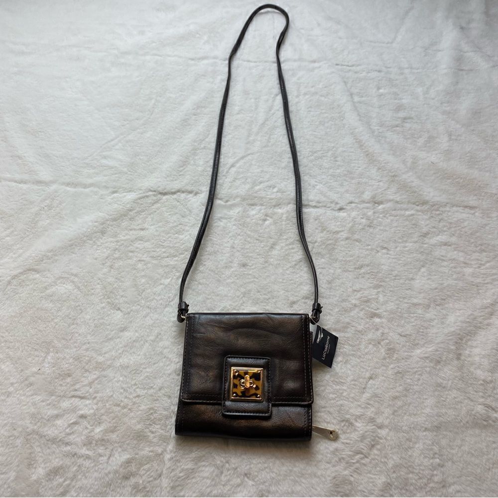 Liz Claiborne New With Tags Brown Leather Crossbody Purse